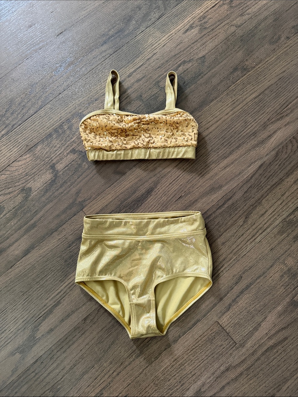 Balera Gold Sequin Bralette & High-Waist Brief Dance costume